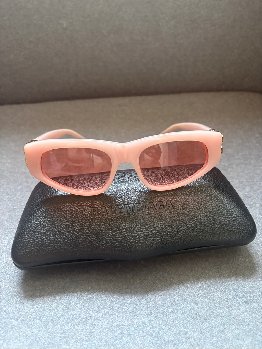 Balenciaga Pastel Pink Retro Cat-Eye Sunglasses